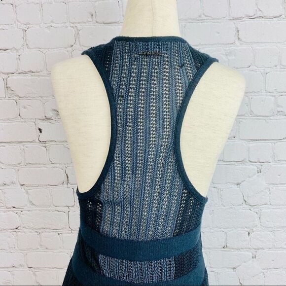 Crochet Knit Black Racerback Ribbed Mini Dress - Picture 6 of 9